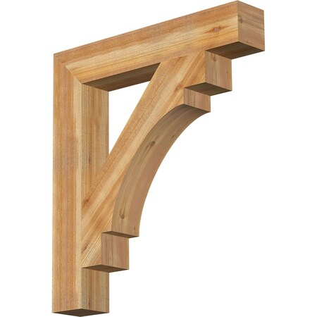 Ekena Millwork Merced Block Rough Sawn Bracket, Western Red Cedar, 6"W x 36"D x 40"H BKT06X36X40MRC05RWR